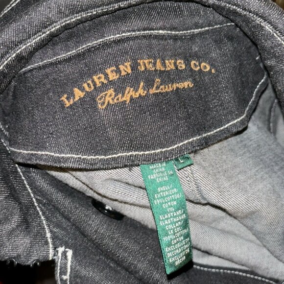 Vintage Lauren Jeans Co. Ralph Lauren Dark Denim Coat w/ Contrast Stitching - Picture 10 of 10